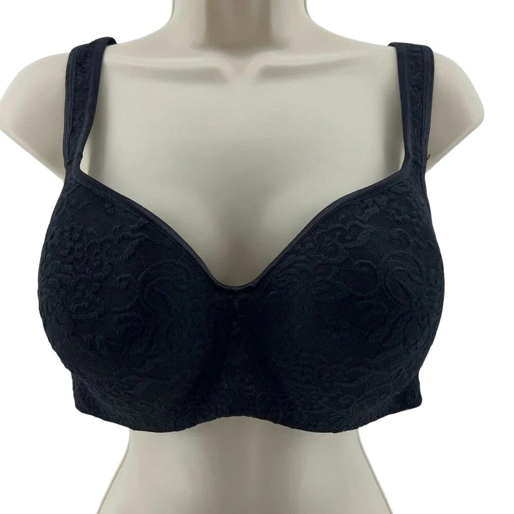 Lane Bryant Cacique Black Lace Lightly Lined Balconette Bra 42C